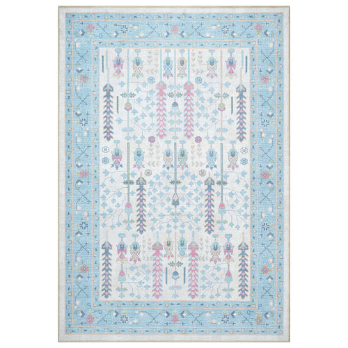 Annela Pastel Light Blue Modern Oushak Rug