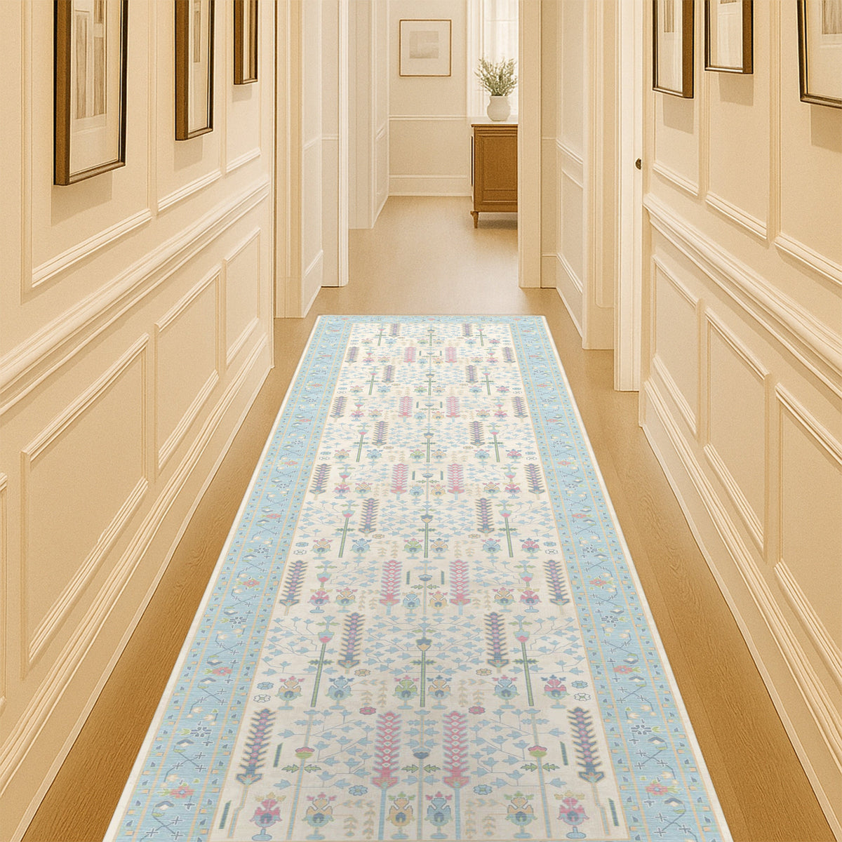Annela Pastel Light Blue Modern Oushak Rug