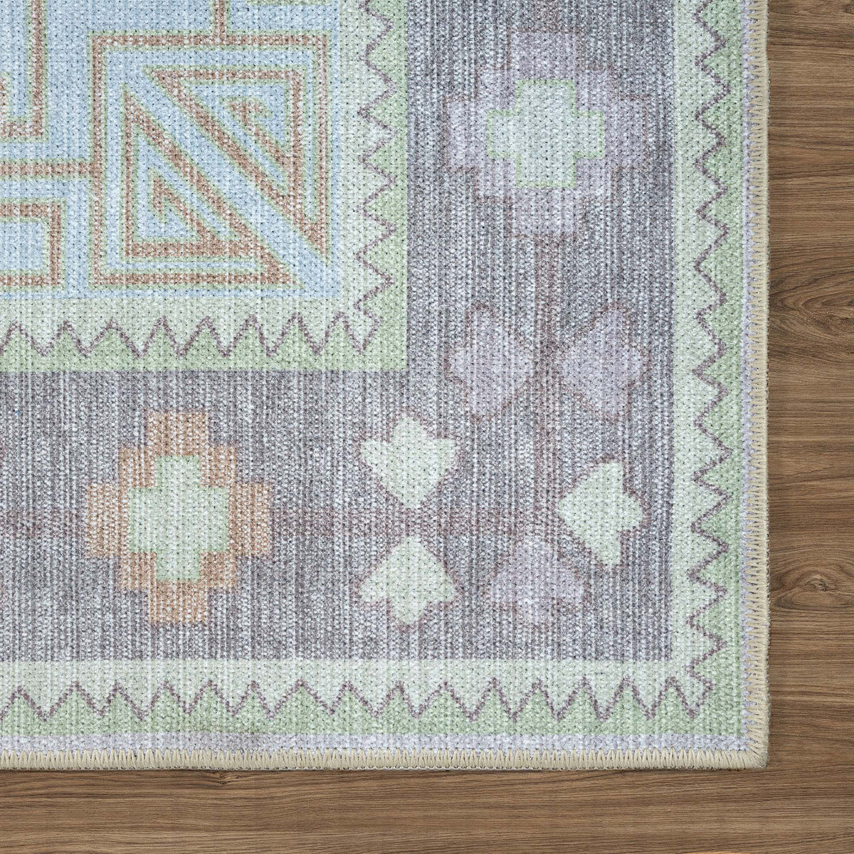 Eloise Faded Pastel Green Modern Oushak Rug