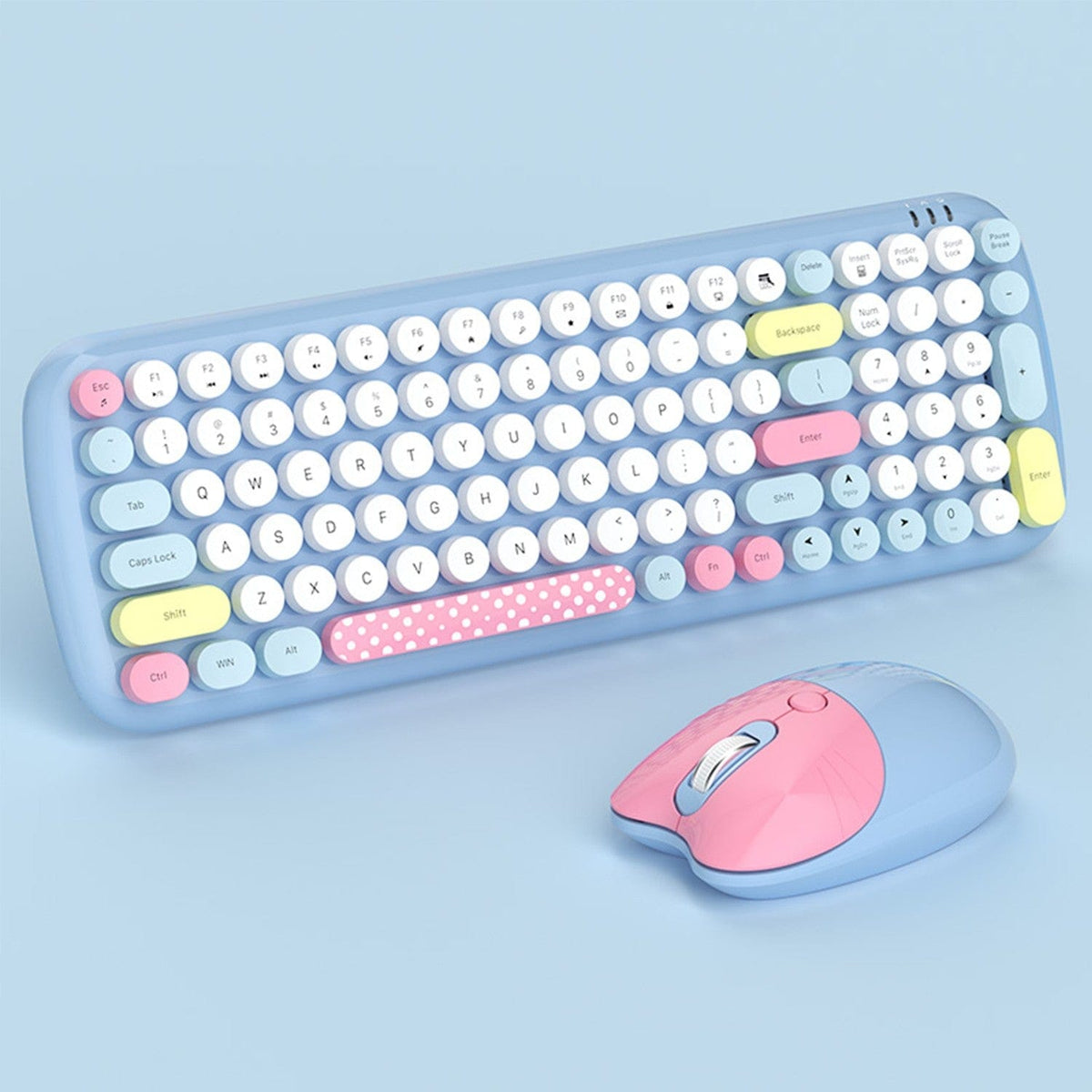 Wireless Keyboard & Mouse Combo - Soft Click, Colorful 100 Keys