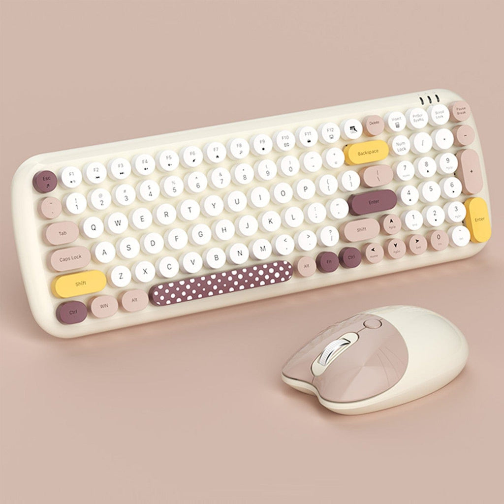 Wireless Keyboard & Mouse Combo - Soft Click, Colorful 100 Keys
