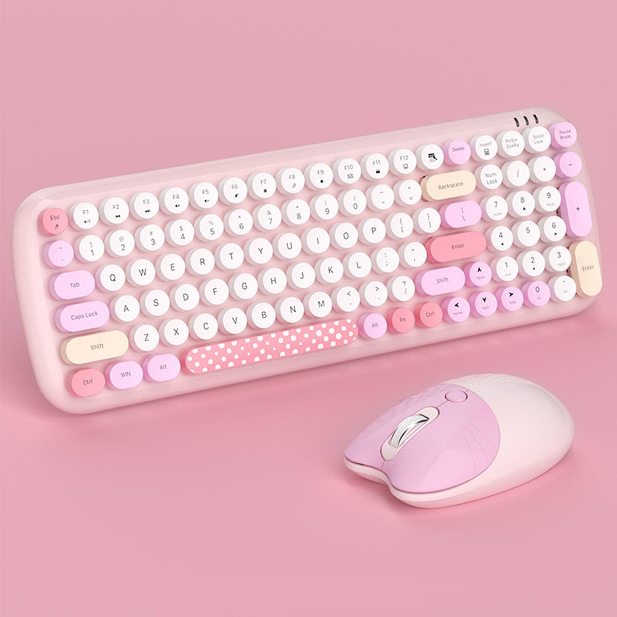 Wireless Keyboard & Mouse Combo - Soft Click, Colorful 100 Keys
