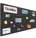 Bcabo Large Bulletin Board, 72x48 Inches Cork Board Alternative, Large Felt Board Decorative Pin Board for Wall, Foldable Photo Board Self-Adhesive Vision Board with 36 Pushpins Dark Gray