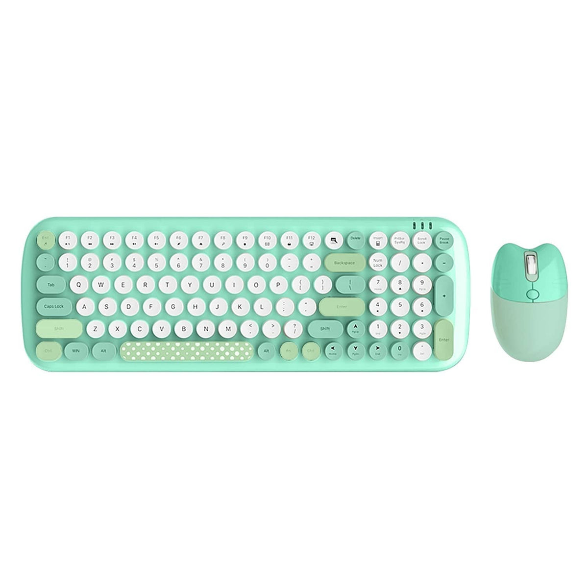 Wireless Keyboard & Mouse Combo - Soft Click, Colorful 100 Keys