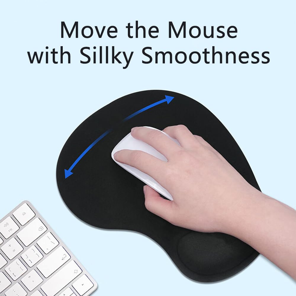 Mouse Pad With Wrist Rest, Gel Wrist Support Mousepad, Pain Relief Laptop Comput