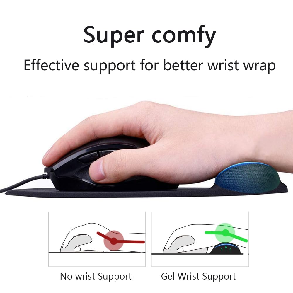 Mouse Pad With Wrist Rest, Gel Wrist Support Mousepad, Pain Relief Laptop Comput