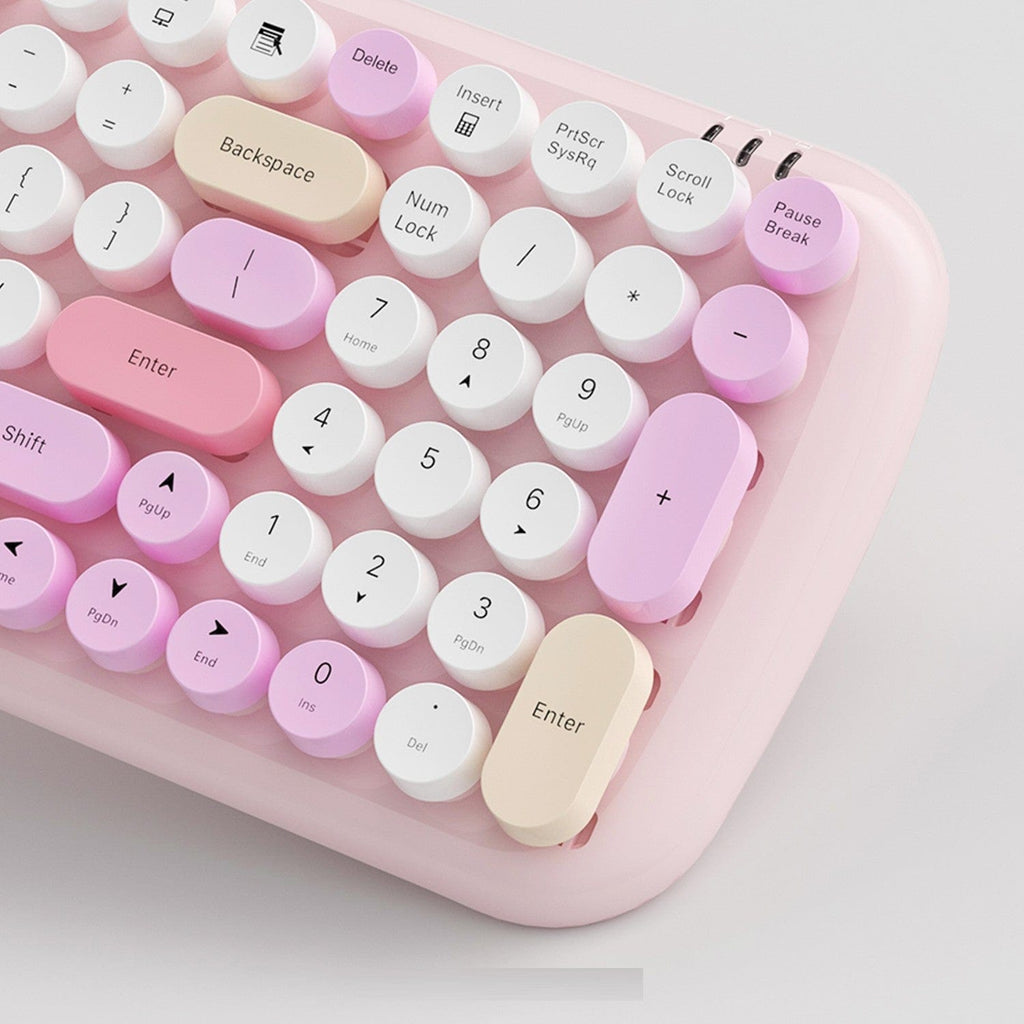 Wireless Keyboard & Mouse Combo - Soft Click, Colorful 100 Keys