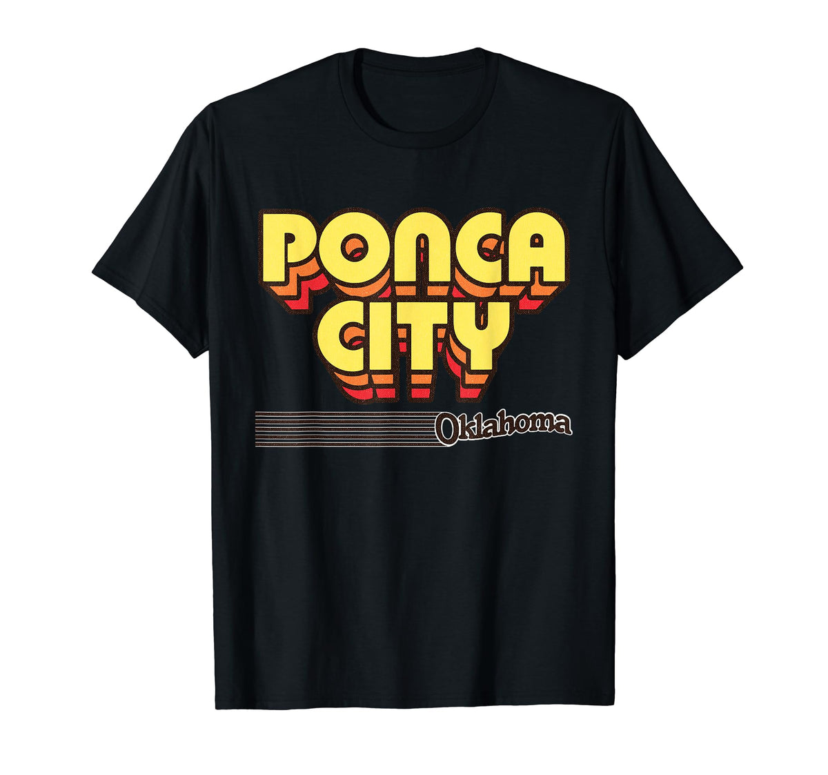Ponca City Oklahoma Stripes T-Shirt - Trendy Graphic Unisex