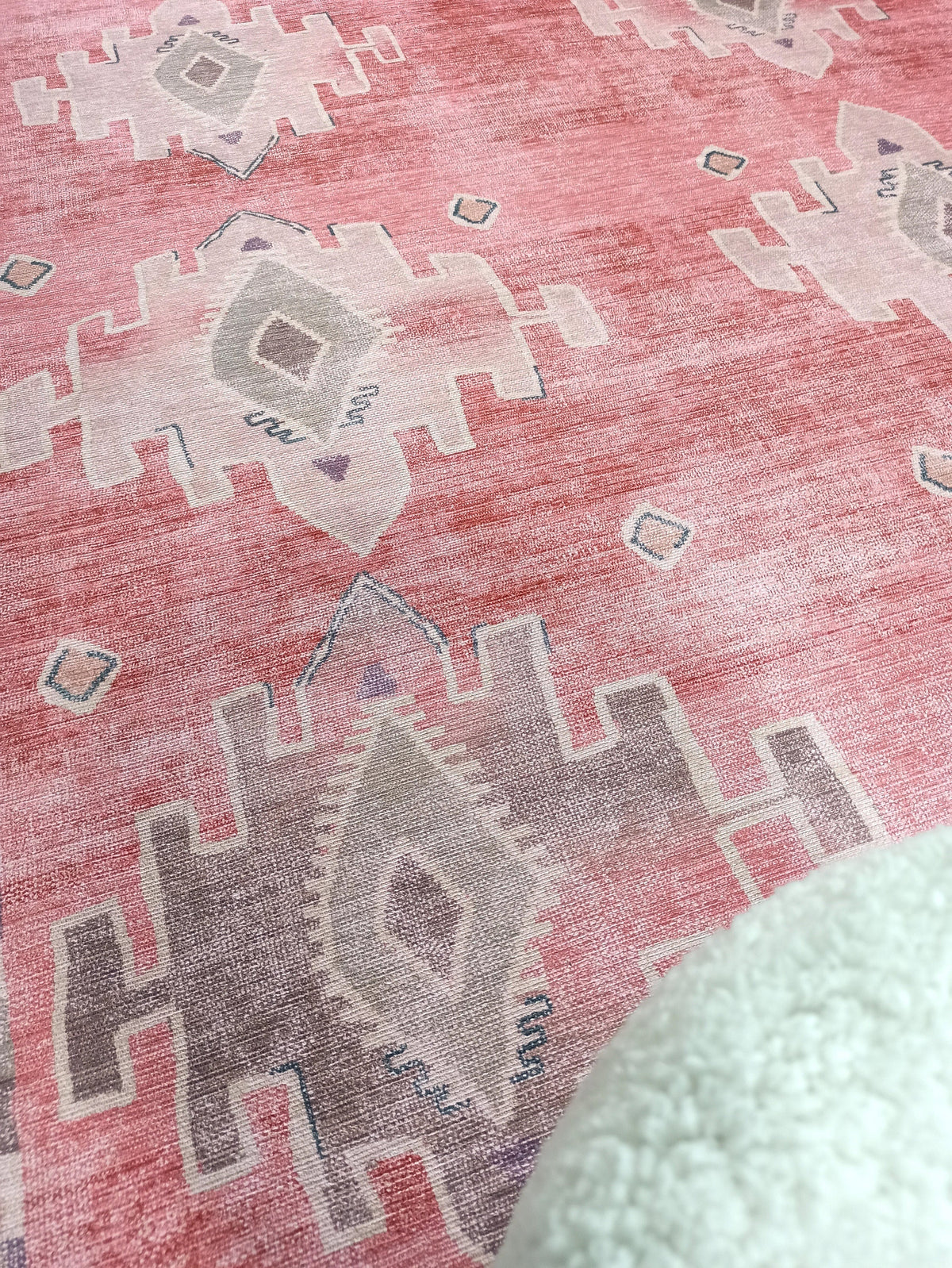 Aurelie Distressed Red Pink Beige Turkish Rug