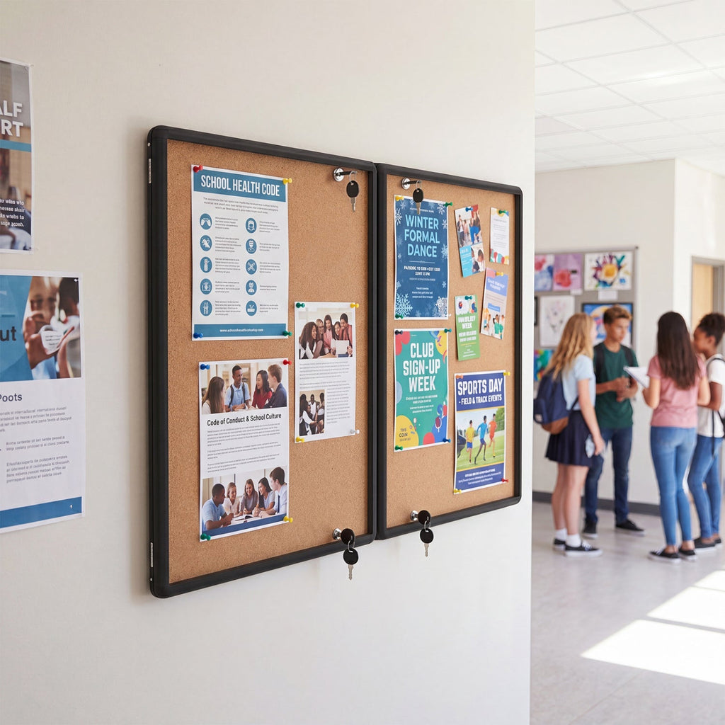 Enclosed Bulletin Board 47.5" x 35.5" with Aluminum Frame