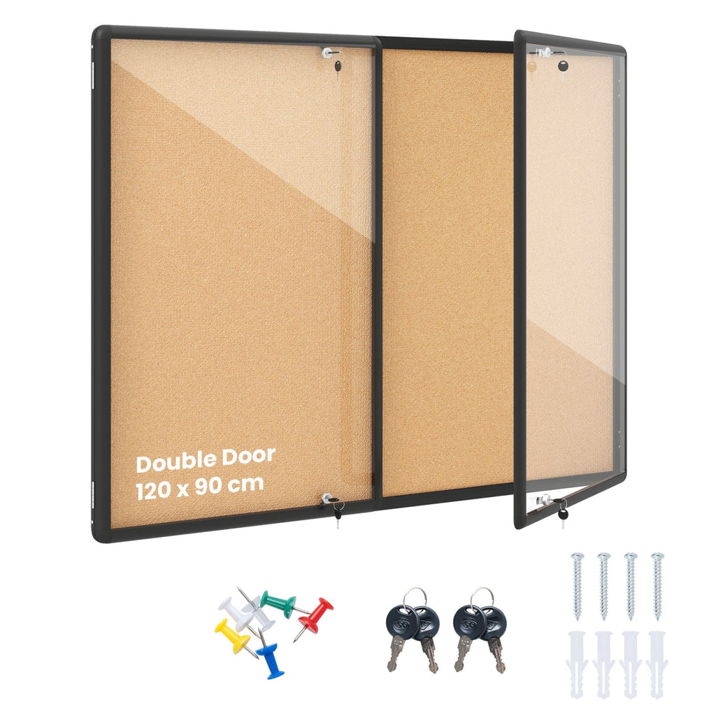 Enclosed Bulletin Board 47.5" x 35.5" with Aluminum Frame