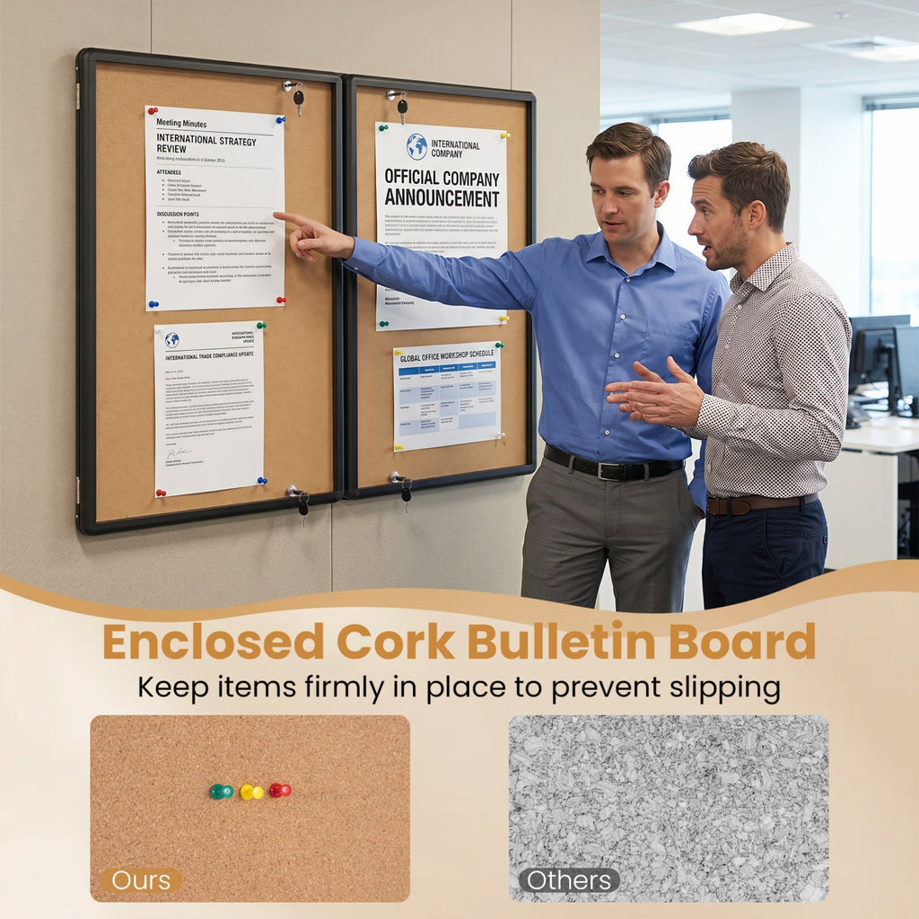 Enclosed Bulletin Board 47.5" x 35.5" with Aluminum Frame