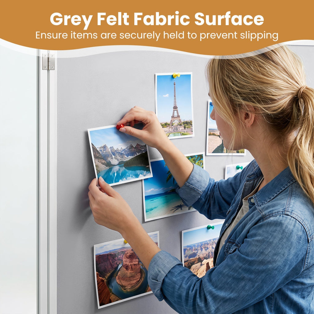 Lockable Cork Bulletin Board 47.5" x 35.5" Aluminum Frame