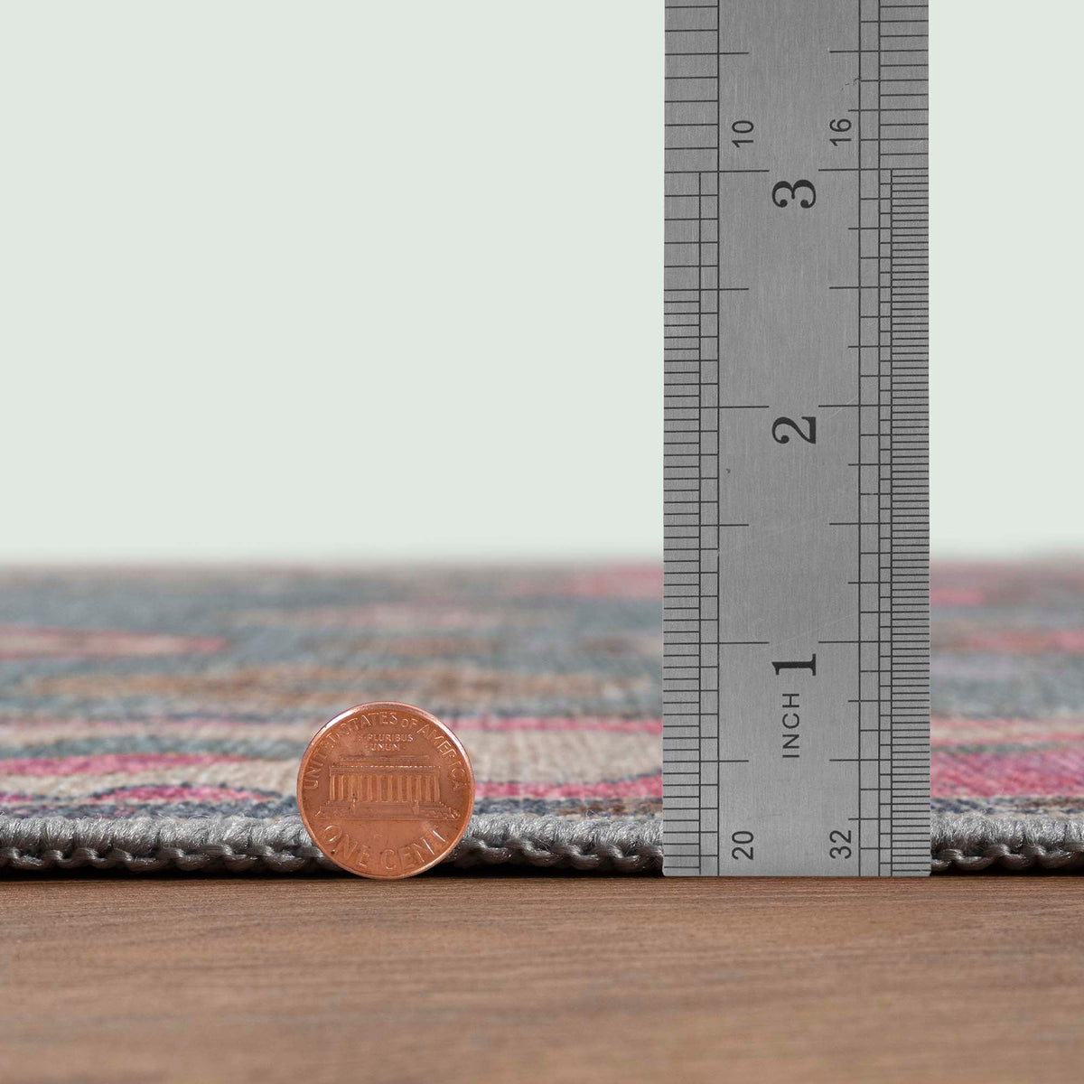 Green Pink Oushak Washable Rug