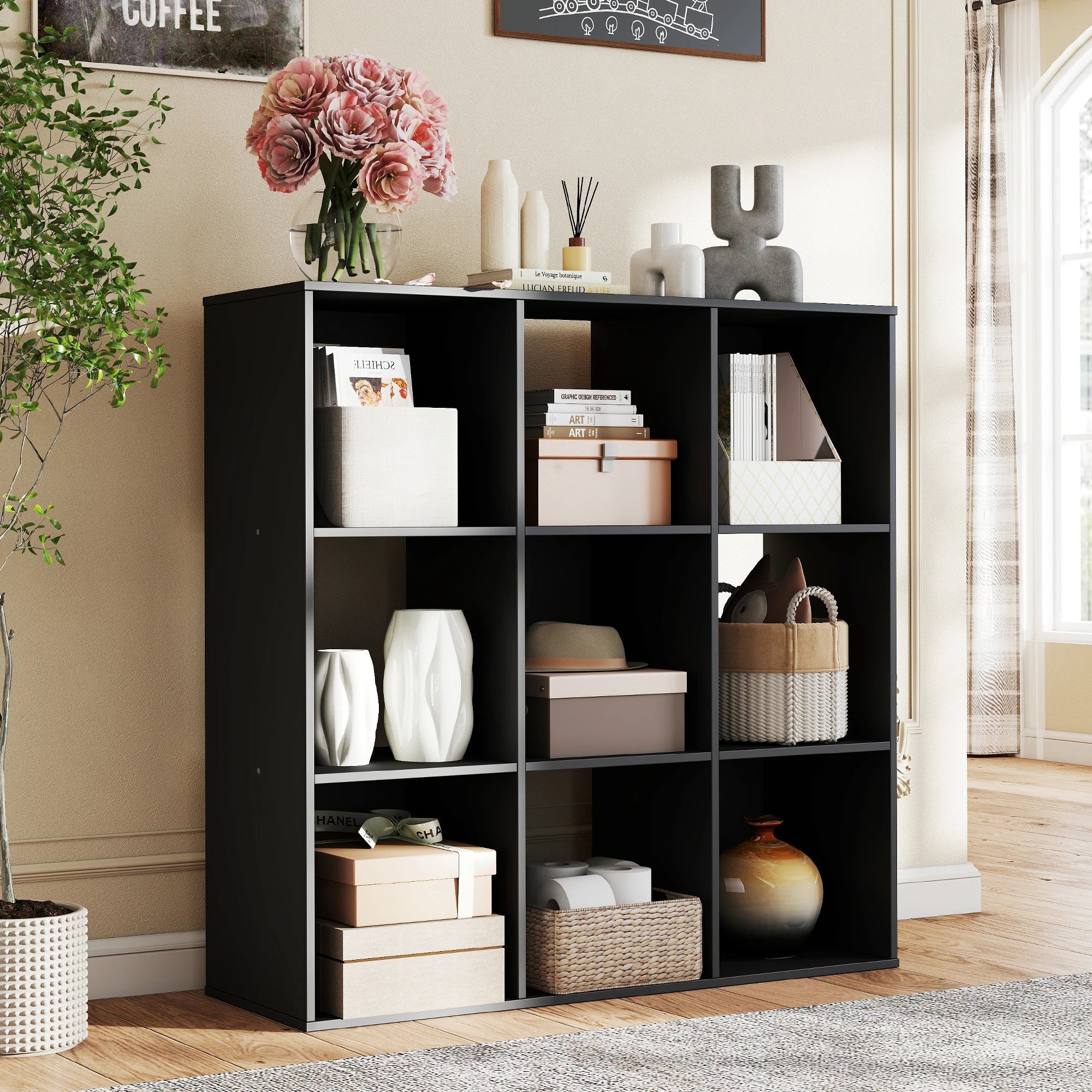 JHK 9 Cube Storage Organizer Bookcase