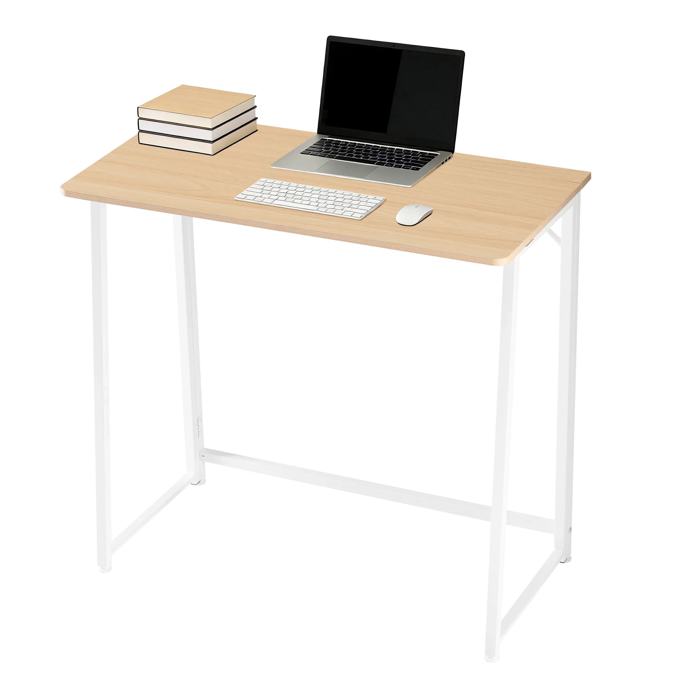 JHK Folding Office Desk, Metal Frame, Compact Foldable Computer Table