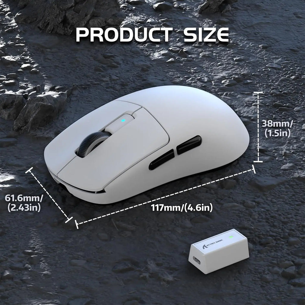 Attack Shark R6 Wireless Gaming Mouse With 8KHz Polling PAW 3950Max Sensor