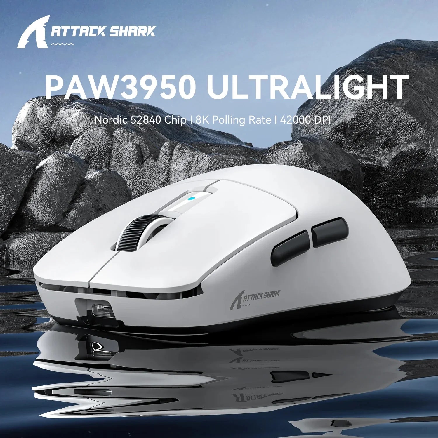 Attack Shark R6 Wireless Gaming Mouse With 8KHz Polling PAW 3950Max Sensor