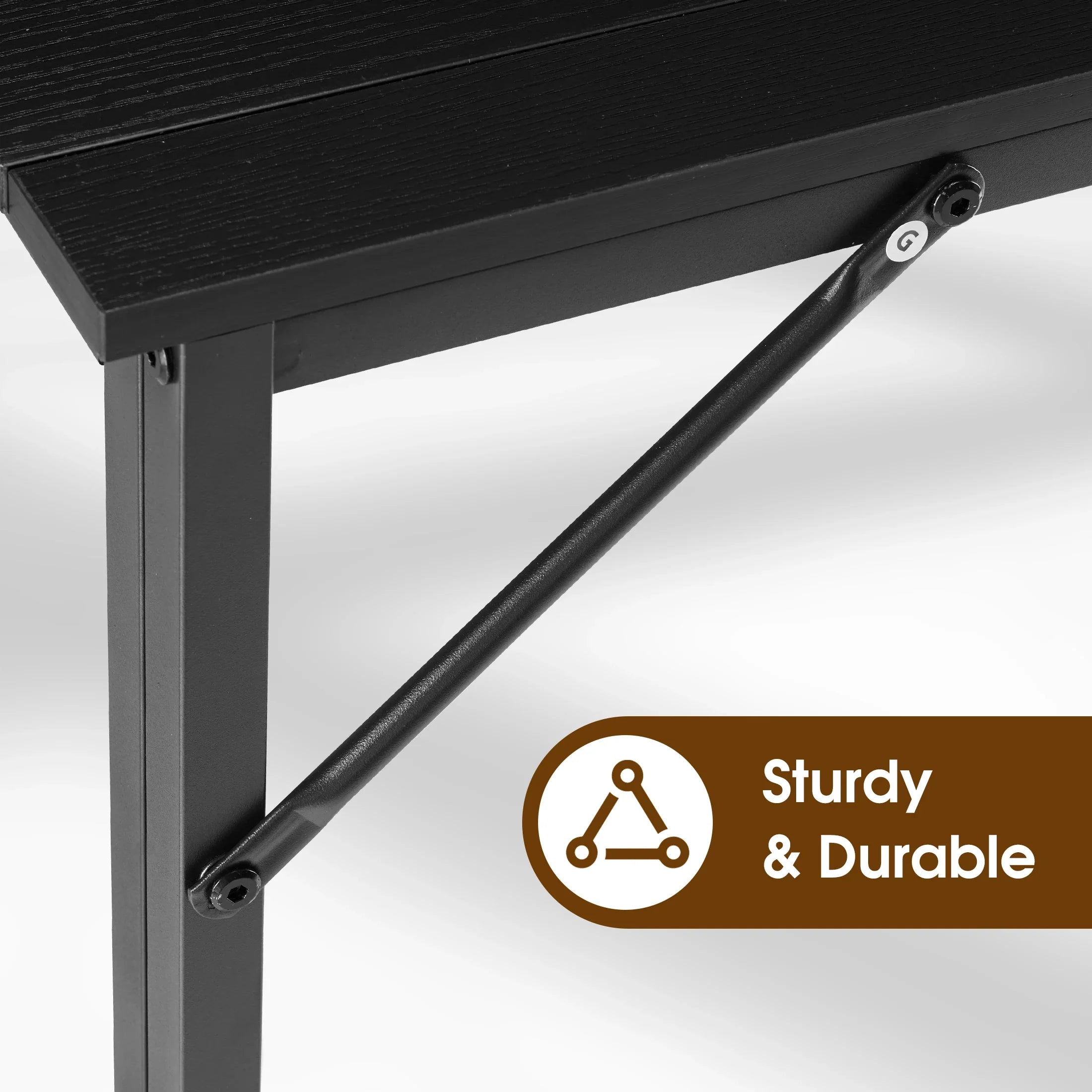 JHK Folding Office Desk, Metal Frame, Compact Foldable Computer Table