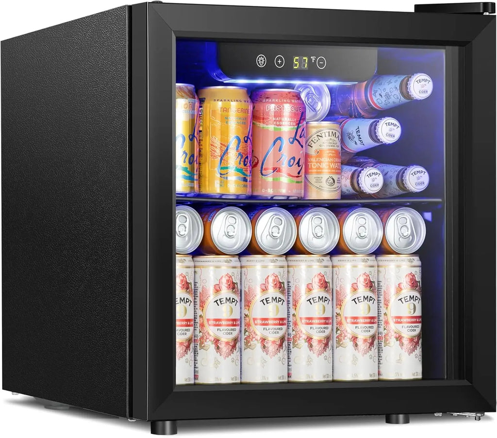 Mini Fridge Cooler With Glass Door For Home Office Use