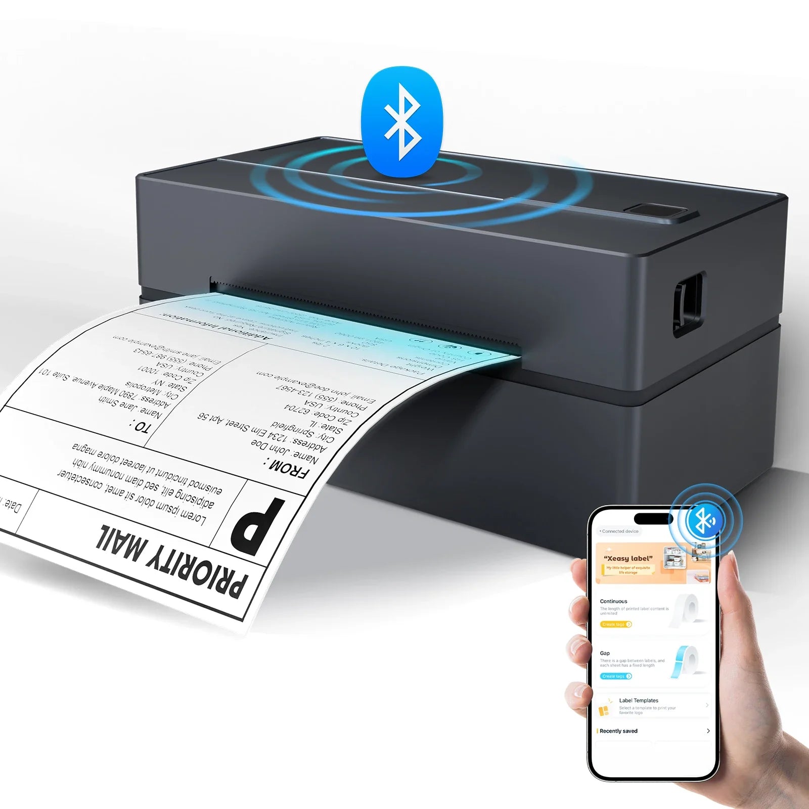 TakeYou Thermal Label Printer Portable No Ink USB Bluetooth 203DPI