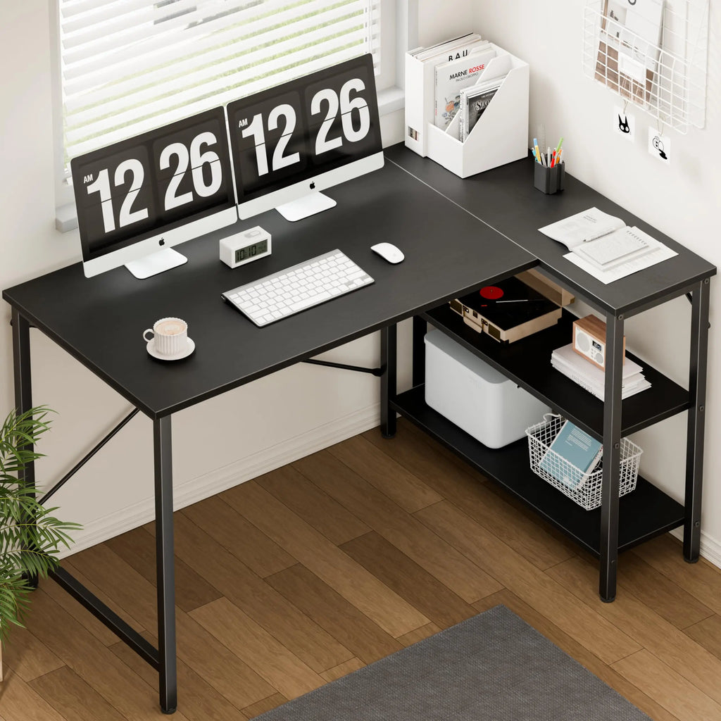 JHK L Shaped Desk Computer Desk With Reversible Storage