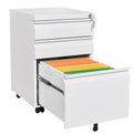 Contemporary 3 Drawer Mobile Filing Cabinet With Lock, Metal Office Storage For Legal / Letter Size