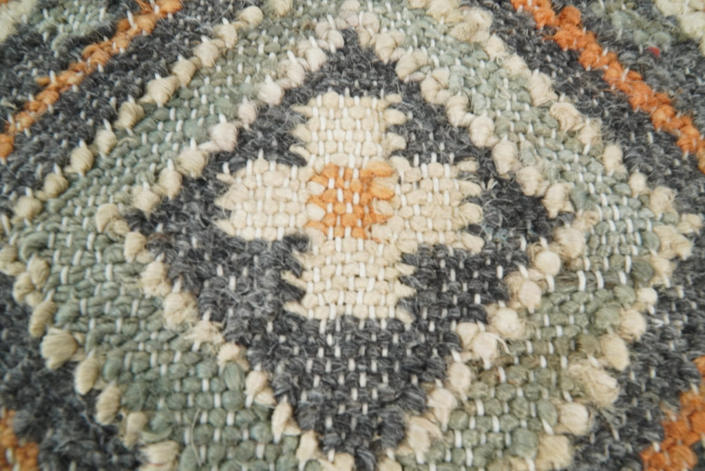 Hand Woven Boho Rust and Charcoal Jute and Wool Tribal Accent  Pillow, Cushion | PL11