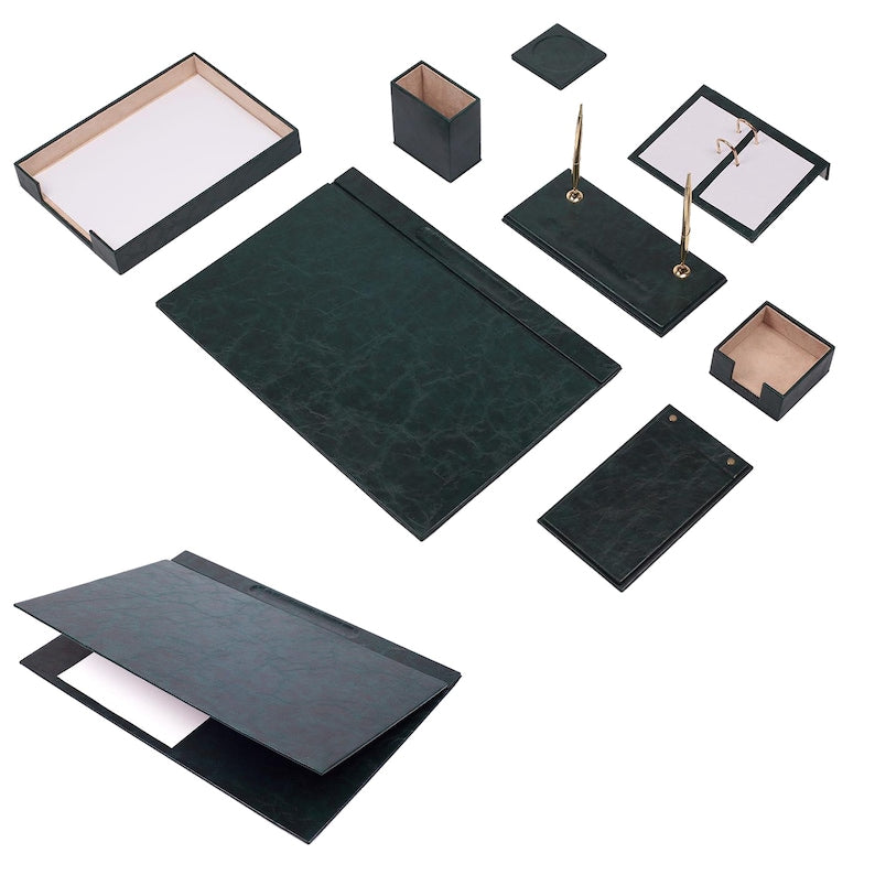 MOOG Leather Desk Set - Single Document Tray- Black - 10 PCS