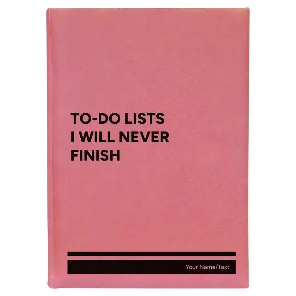 Personalized TO DO List Leatherette Sketch Book (large) | Pink