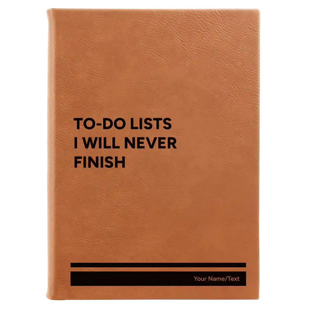 Personalized TO DO List Leatherette Journal (large) | Rawhide
