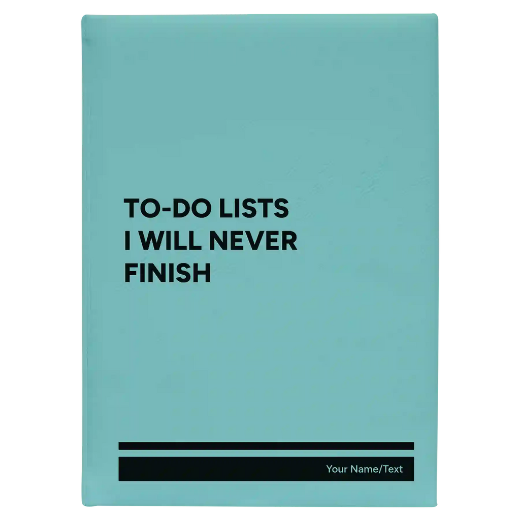 Personalized TO DO List Leatherette Sketch Book (large) | Teal