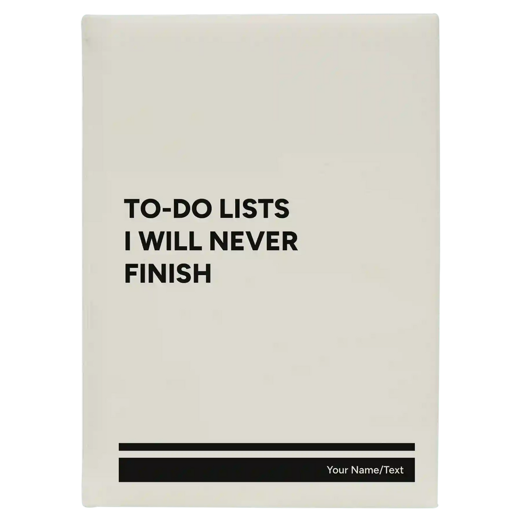Personalized TO DO List Leatherette Journal (large) | White