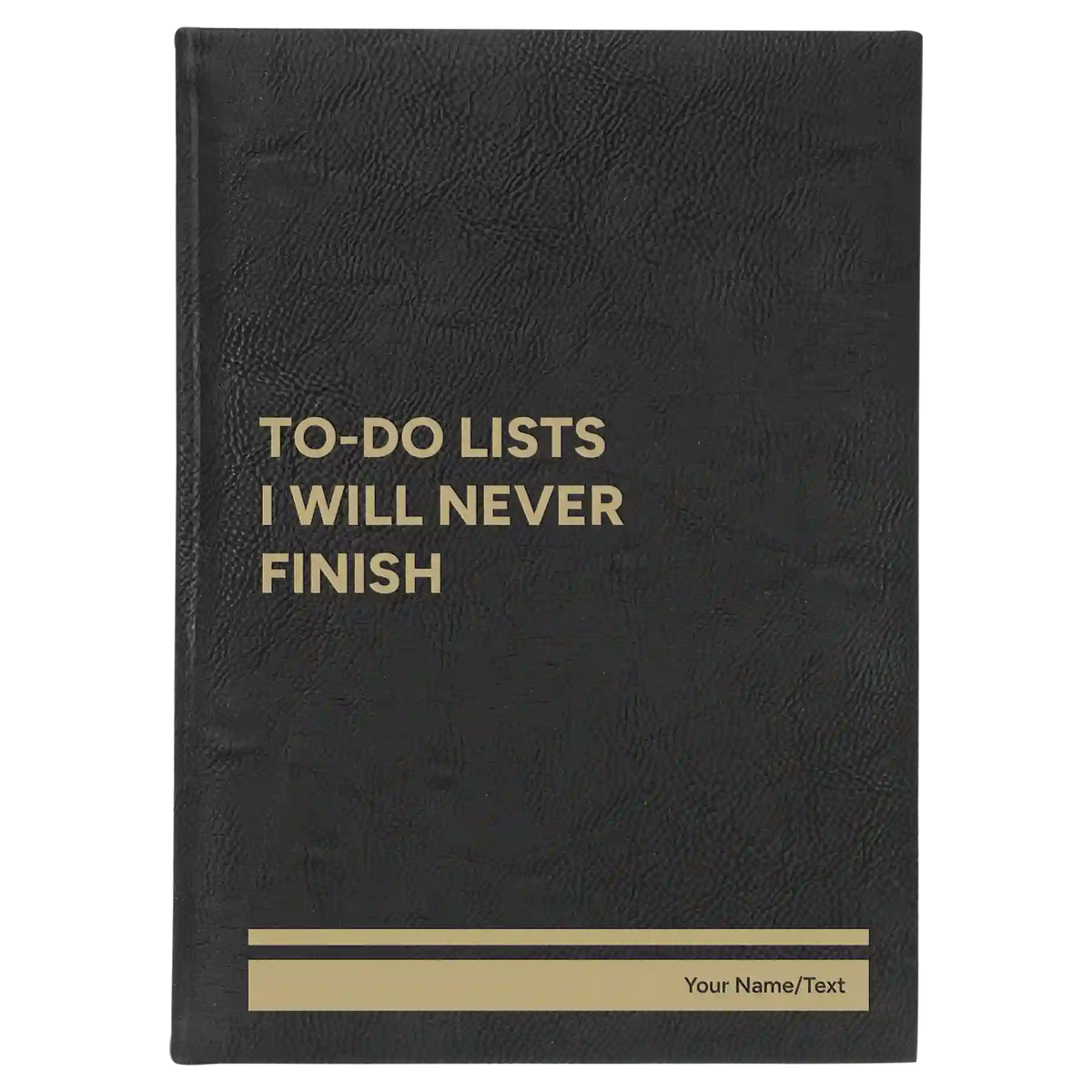 Personalized TO DO List Leatherette Sketch Book (large) | Black/Gold