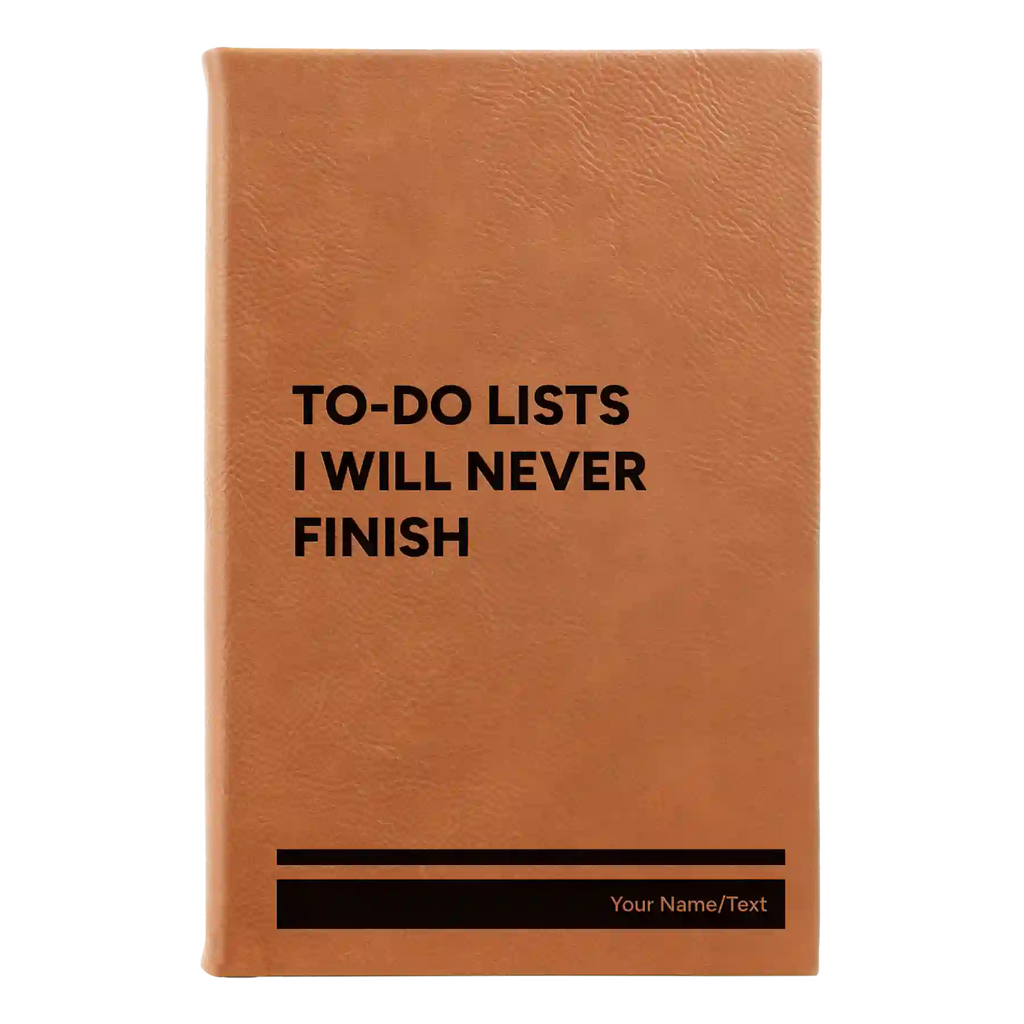 Personalized TO DO List Leatherette Sketch Book (small) | Rawhide