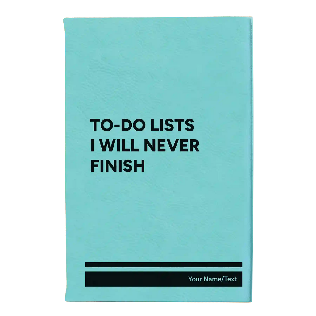 Personalized TO DO List Leatherette Sketch Book (small) | Teal