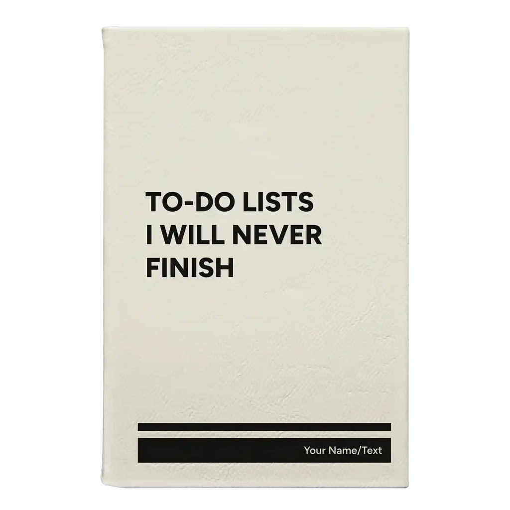 Personalized TO DO List Leatherette Sketch Book (small) | White