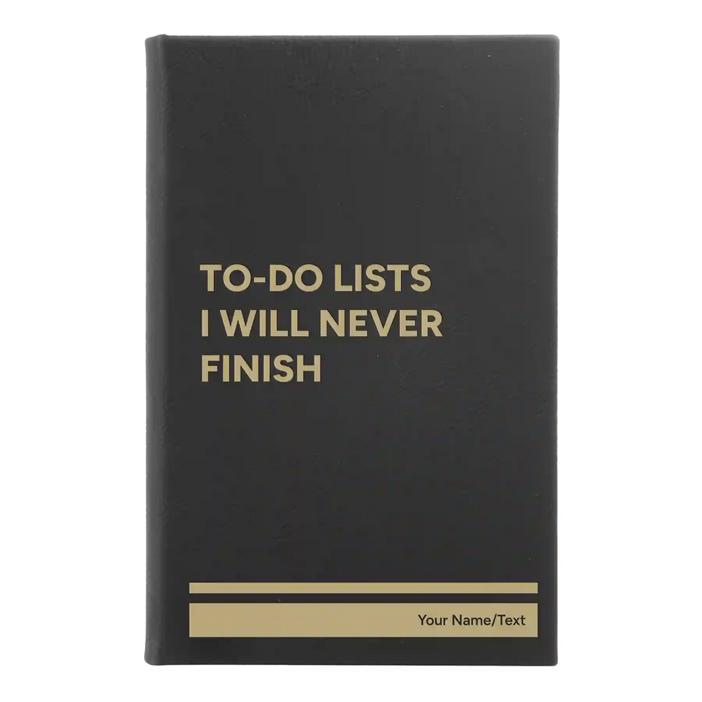 Personalized TO DO List Leatherette Sketch Book (small) | Black/Gold