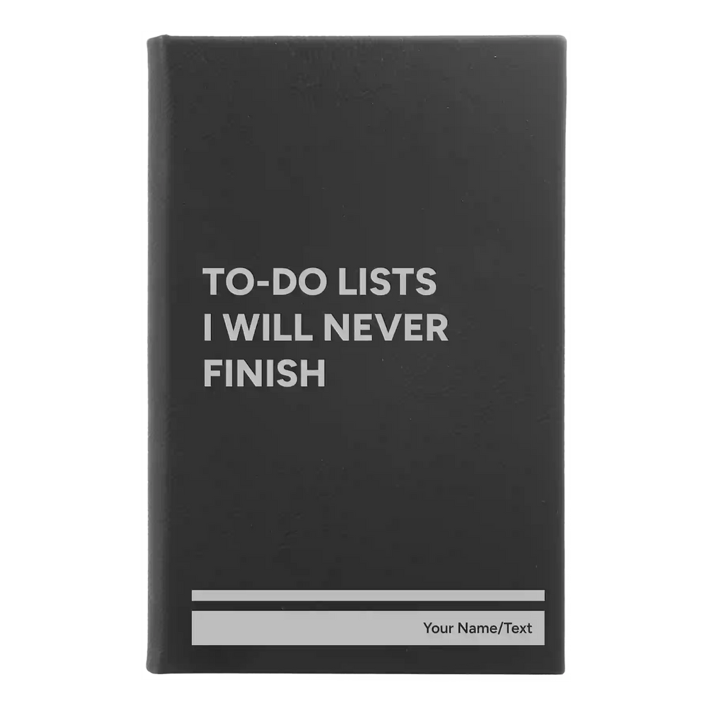 Personalized TO DO List Leatherette Sketch Book (small) | Black/Silver