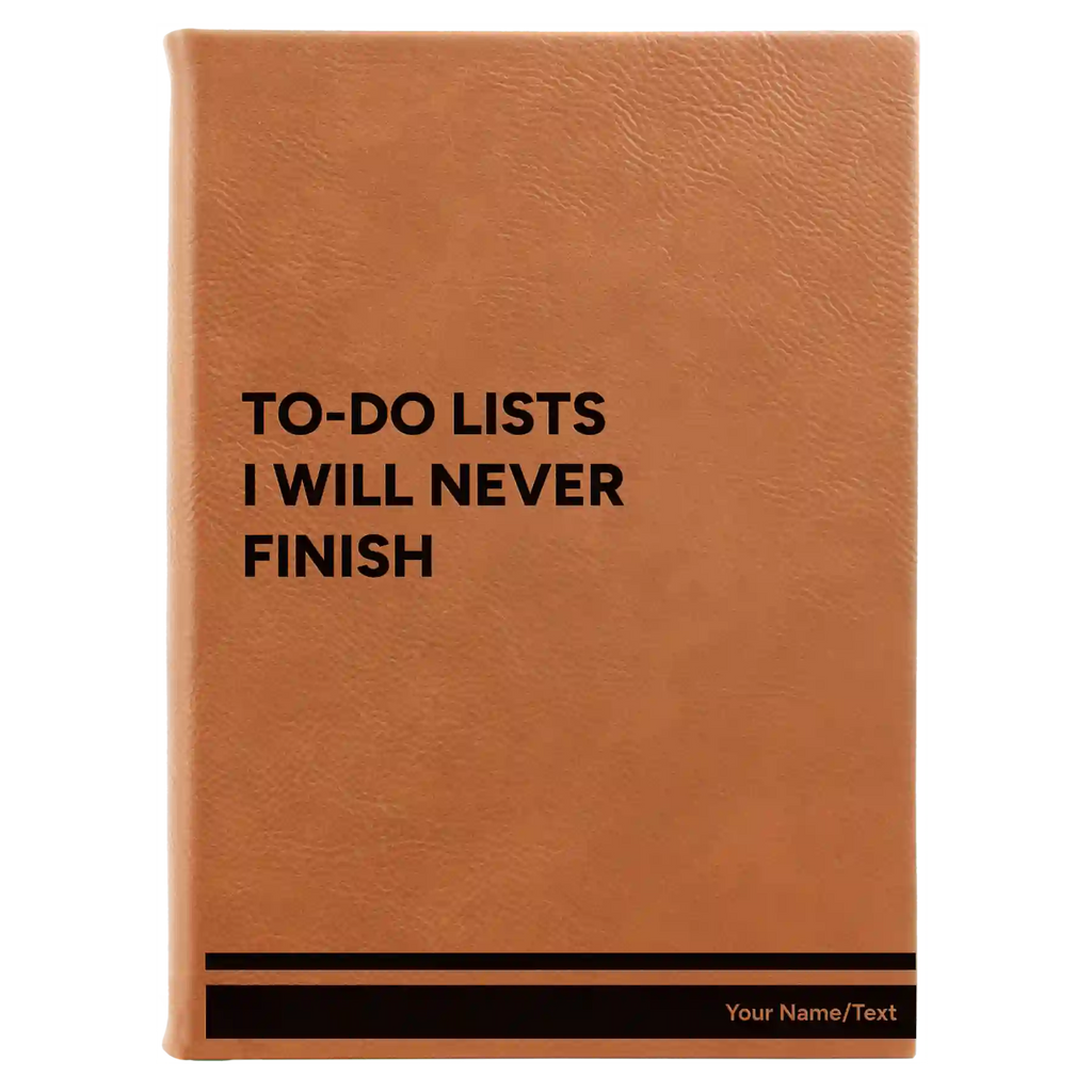 Personalized TO DO List Leatherette Journal (large) | Rawhide
