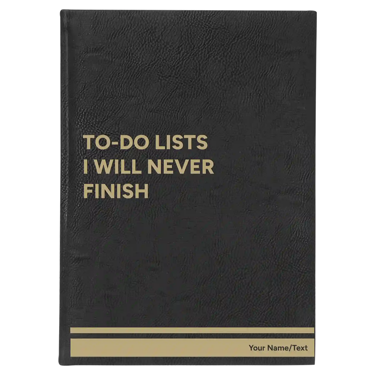 Personalized TO DO List Leatherette Journal (large) | Black/Gold