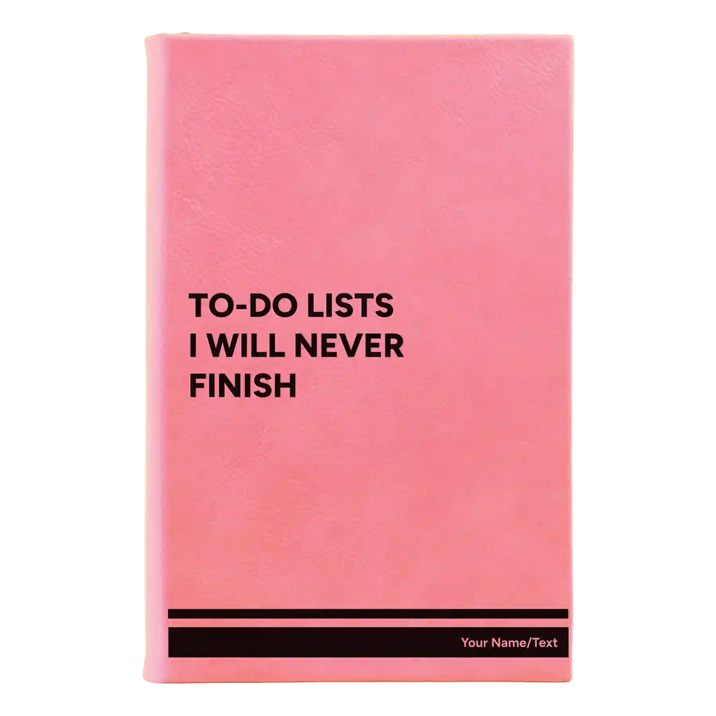 Personalized TO DO List Leatherette Sketch Book (small) | Pink