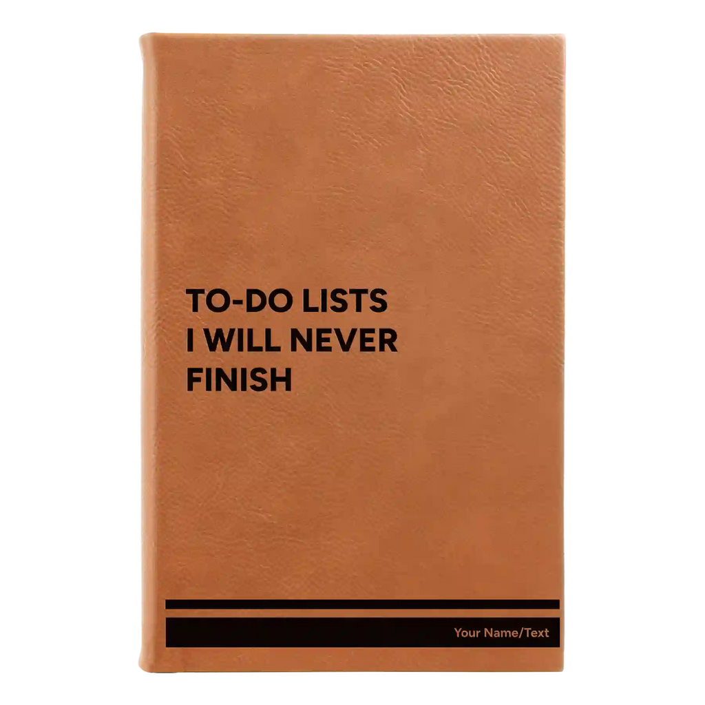 Personalized TO DO List Leatherette Journal (small) | Rawhide