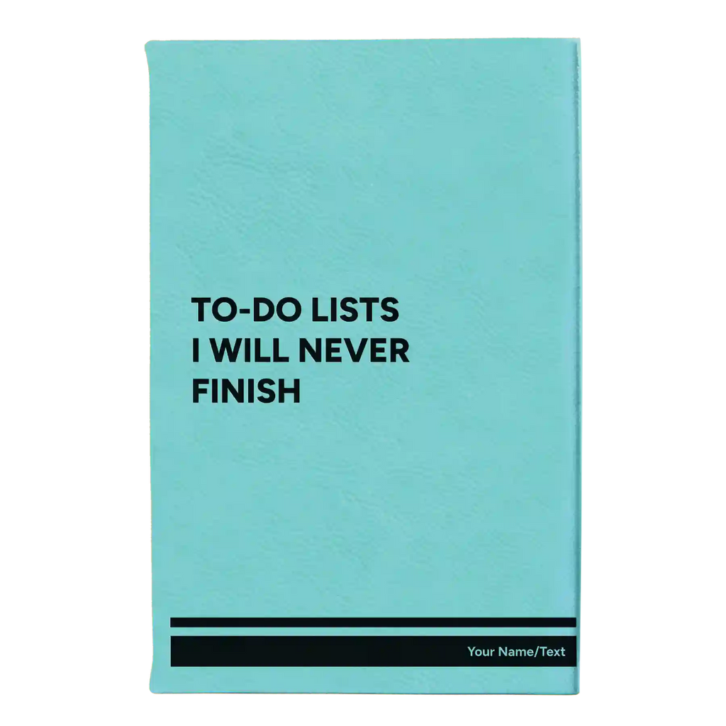 Personalized TO DO List Leatherette Sketch Book (small) | Teal