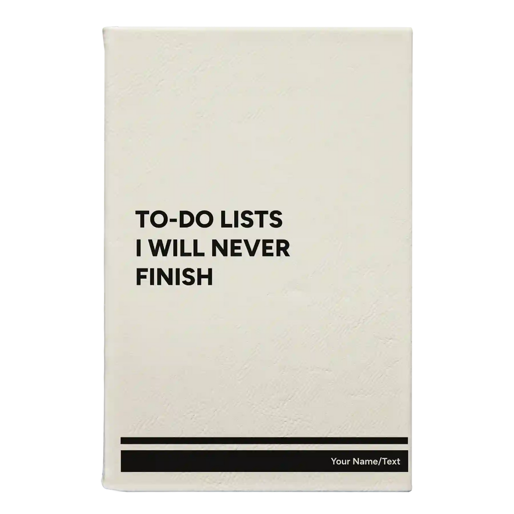 Personalized TO DO List Leatherette Sketch Book (small) | White