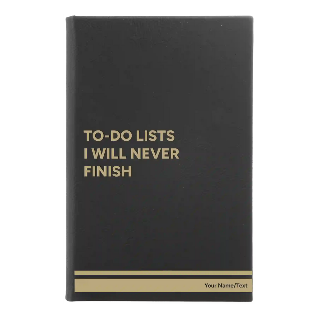Personalized TO DO List Leatherette Journal (small) | Black/Gold