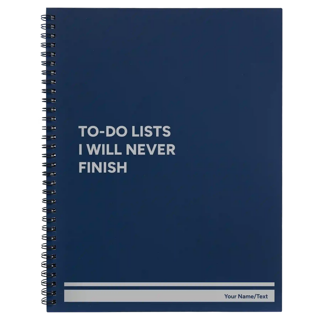 Personalized TO DO List Spiral Notebook (large) | Blue