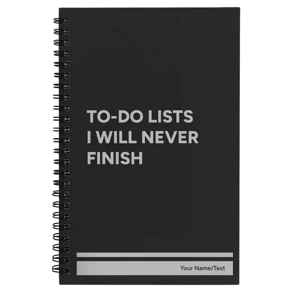 Personalized TO DO List Spiral Notebook (small) | Black