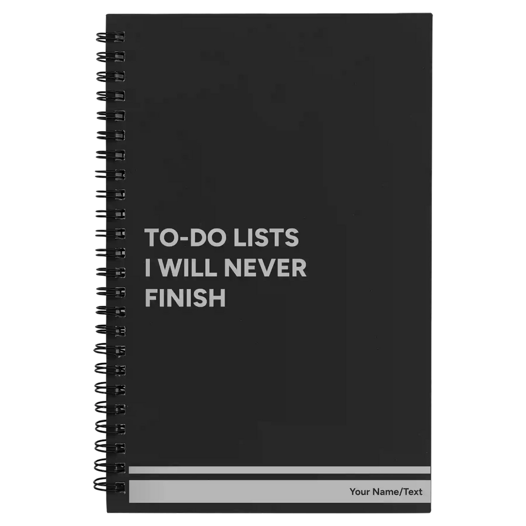 Personalized TO DO List Spiral Notebook (small) | Black